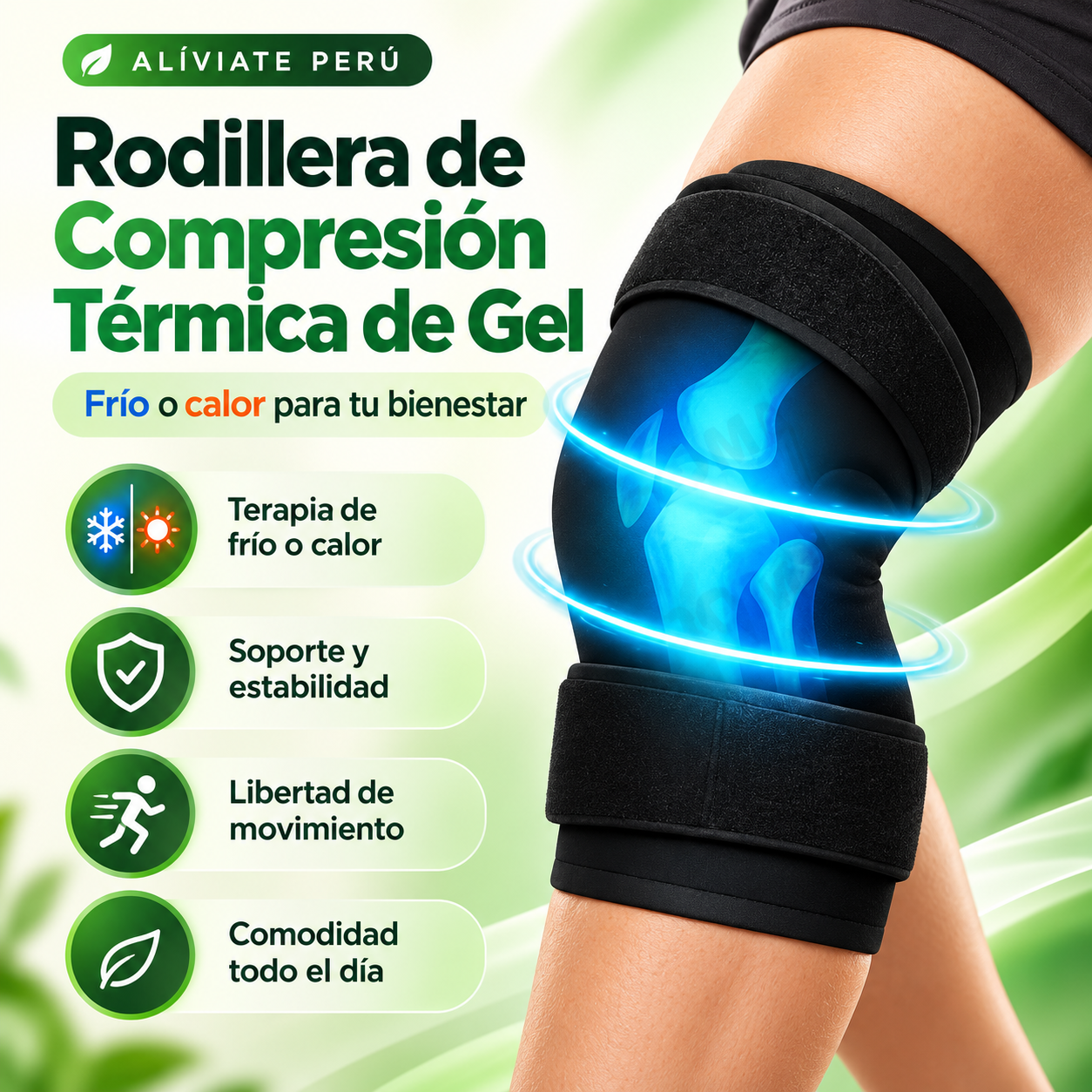 Portada Rodillera de Compresión Térmica de Gel - ALÍVIATE PERÚ