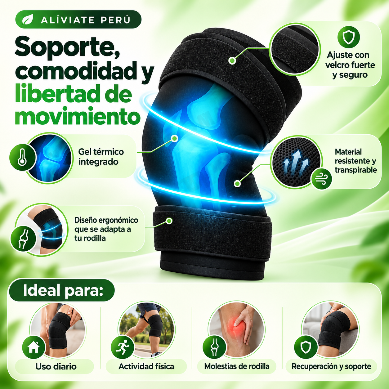 Beneficios Rodillera de Compresión Térmica - ALÍVIATE PERÚ